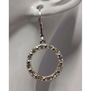 Vintage 2007 Avon Eternity Circle‎ Rhinestone Hoop Earrings